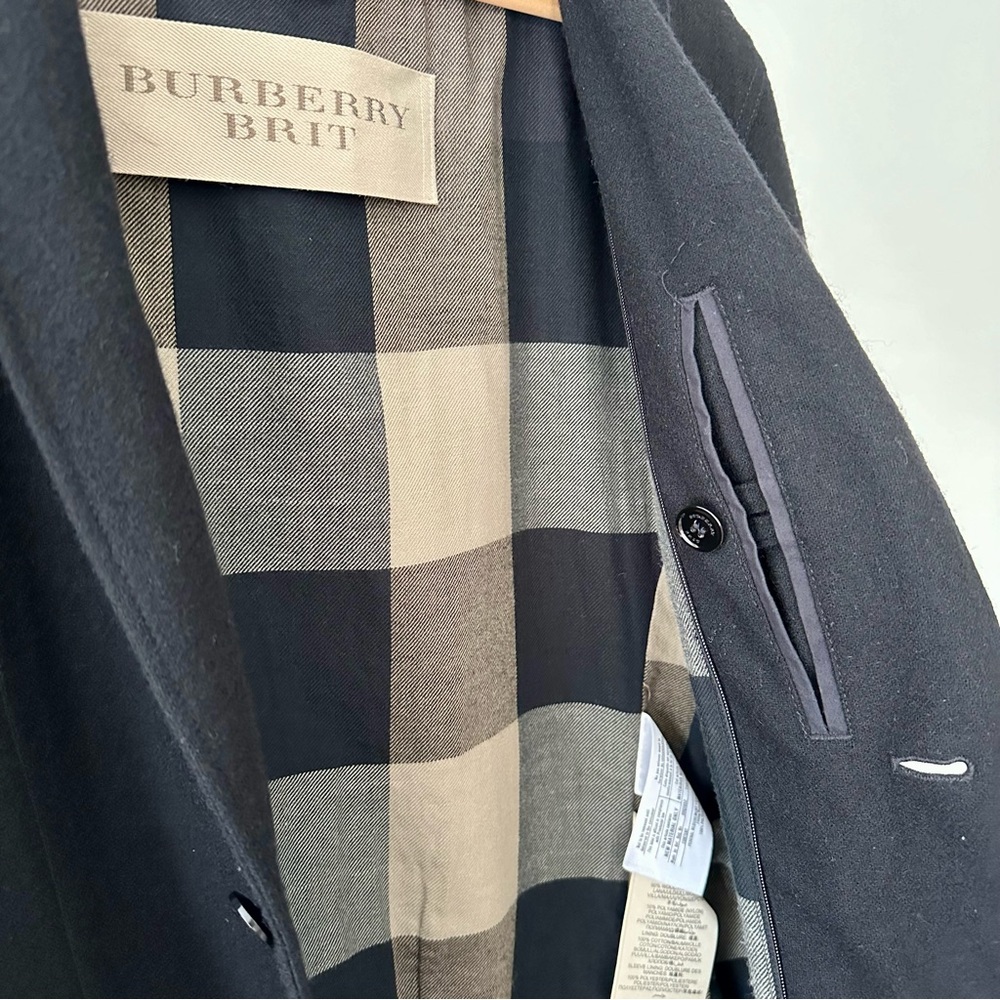 Burberry Brit Black Blazer Wool Blend Size S - Picture 3 of 16
